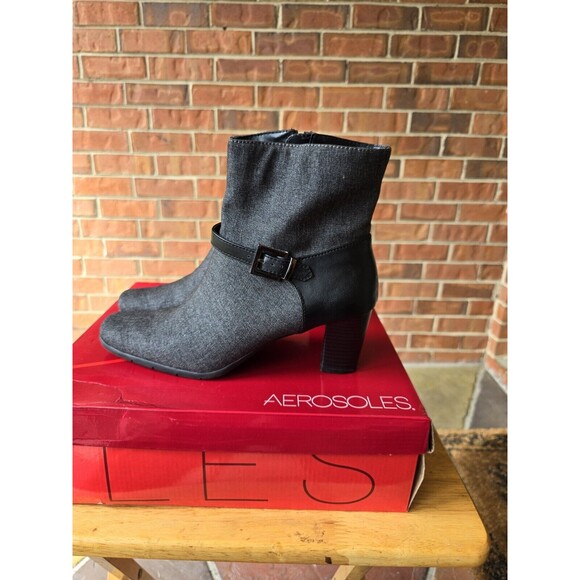 Aerosoles Women's Boots Buckle Ankle Grey Pre-owned 10 - Picture 6 of 7